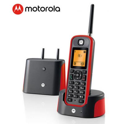 摩托罗拉(Motorola)远距离数字无绳电话机 无线座机 子母机单机 办公家用 中英文可扩展别墅定制 O201C(红色)