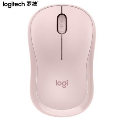 罗技（Logitech）M221轻音鼠标 无线鼠标 办公鼠标 对称鼠标 带无线微型接收器 茱萸粉